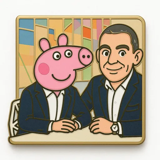 Enamel pin - Daddy Pig and Martin 